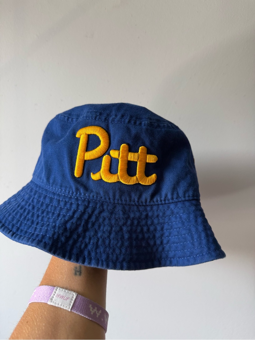 Pitt College Blue Gold Yellow Bucket Hat Cotton Newhattan S M